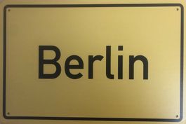 Blechschild Ortsschild Berlin Germany Metallschild Stadt Bär