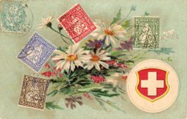 Schweiz  CH -  Briefmarken - Karte      um 1906