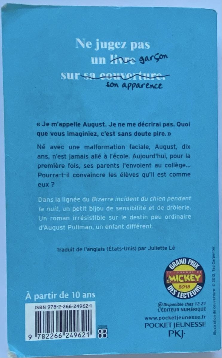 Libri: Wonder par R.J. Palacio – Usato da Neyruz FR venduto da Lokiwi 1