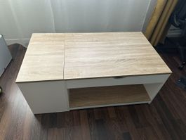 Couchtisch mit Stauraum Holzoptik Weiss gebraucht