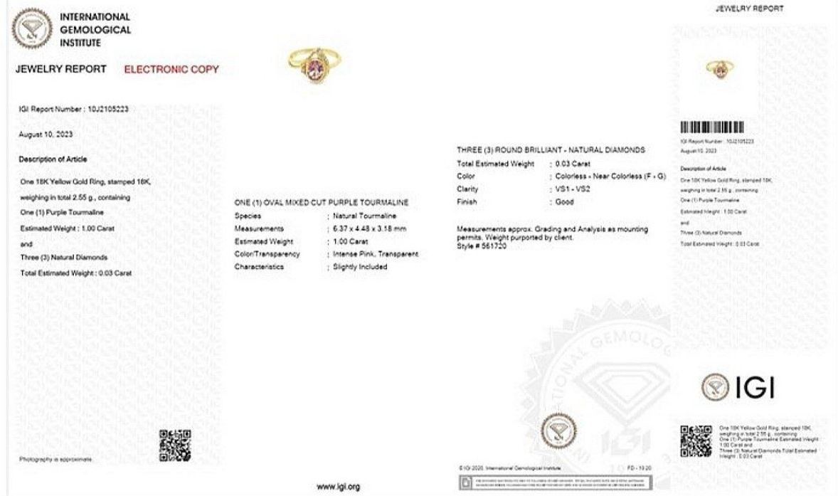 Ringe: 1.00ct Turmalin Ring und Diamanten, 18 Karat – Neu und originalverpackt aus Untersiggenthal von TimeandShine 5