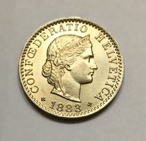 1883 20 Rappen unz/stgl *Prachtsexemplar*