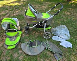 Poussette Chilly Kids Matrix II lux4kids 3 en 1 (verte)
