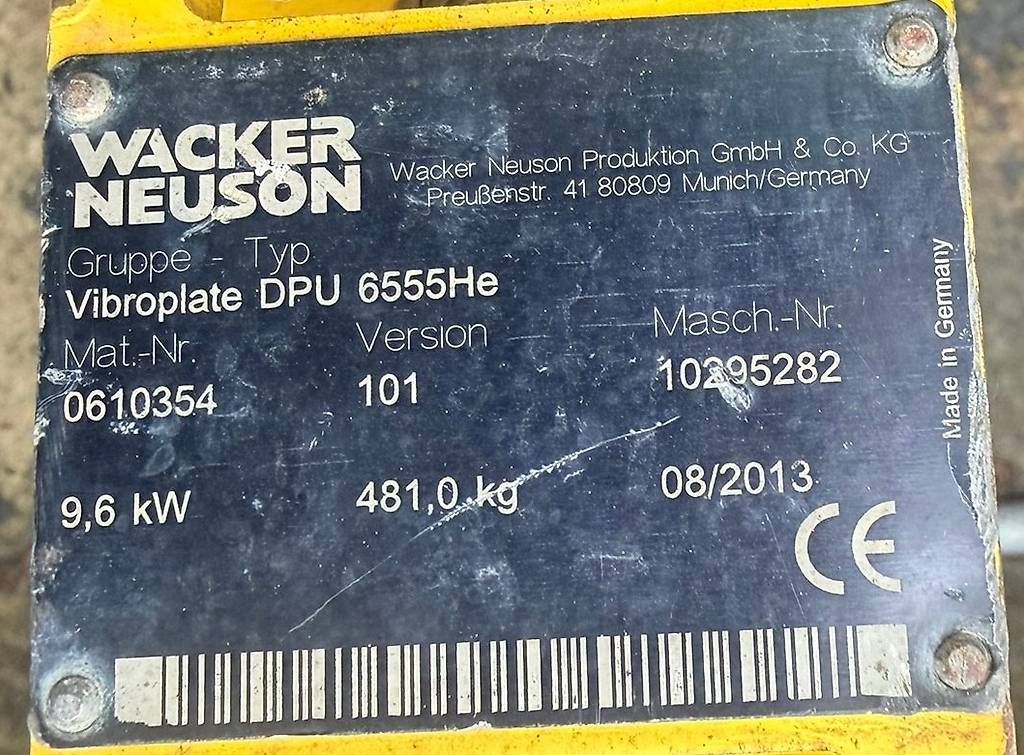 Tutte le macchine: Wacker Neuson DPU 6555He Vibroplatte – Usato da Baar venduto da Fahrzeug-Technik-neu 6