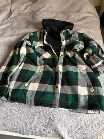 Herren Hemdjacke Harley Davidson grün kariert Grösse XL