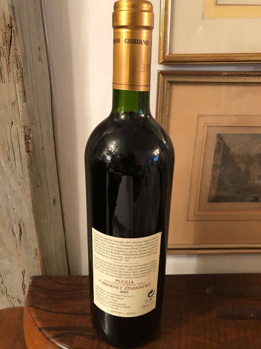Vino: GIORDANO.Cabernet Zinfandel.Puglien.2007 – Nuovo e nell'imballaggio originale da Wald ZH venduto da mlnt 4
