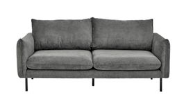 Zweisitzer Sofa grau Stoffbezug mit schwarzen Beinen