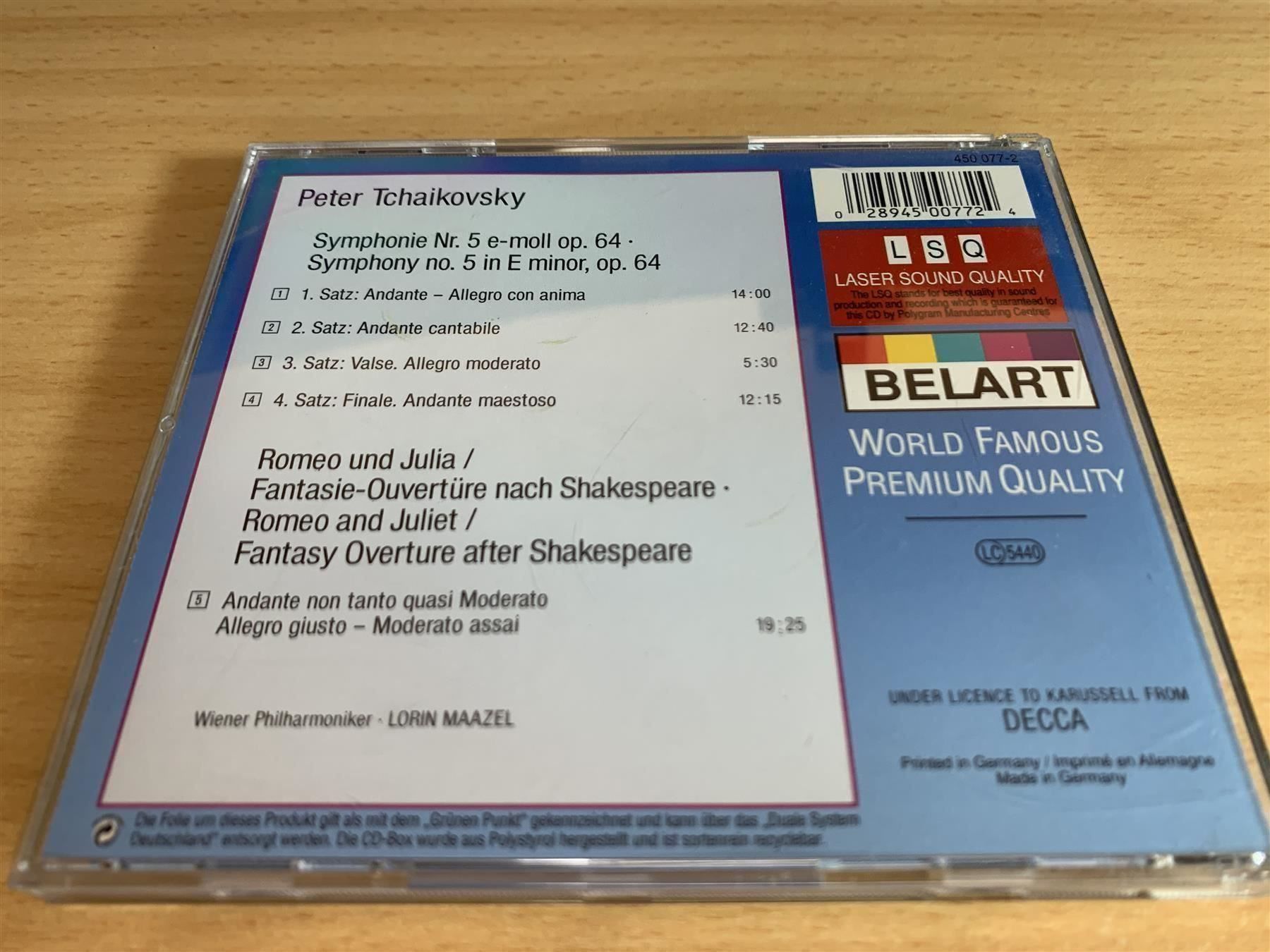 CD: Tschaikowsky - Sym. Nr.5 - Romeo & Julia – Usato da Rikon im Tösstal venduto da Alpenmutz 1