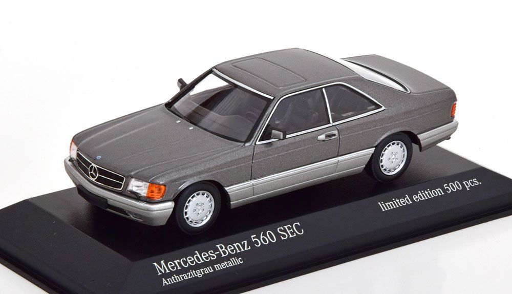 Mercedes-Benz Modellautos: Mercedes-Benz 560 SEC S126 1985-1991 Anthrazitgrau met. – Neu und originalverpackt aus Gerlafingen von espero88