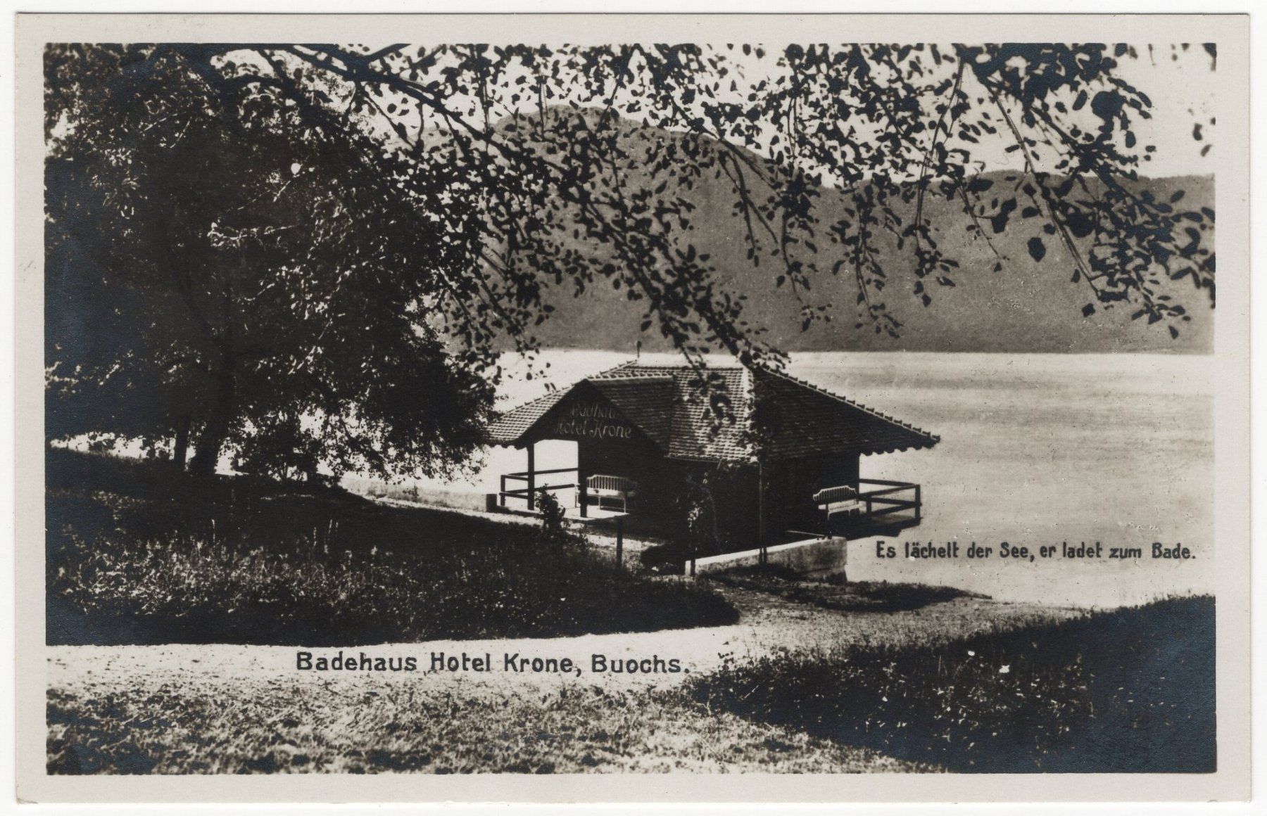 Cartoline postali: Badehaus Hotel Krone, Buochs – Usato da Eglisau venduto da Chperfins