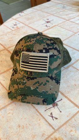 US Army Cap, Camouflage mit Netz - Verstellbare Grösse