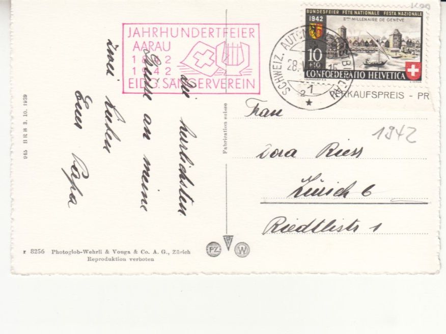 Cartoline postali: Aarau 1942 mit Sonderstempel A. 320 – Usato da Bürglen TG venduto da StampGraf 1