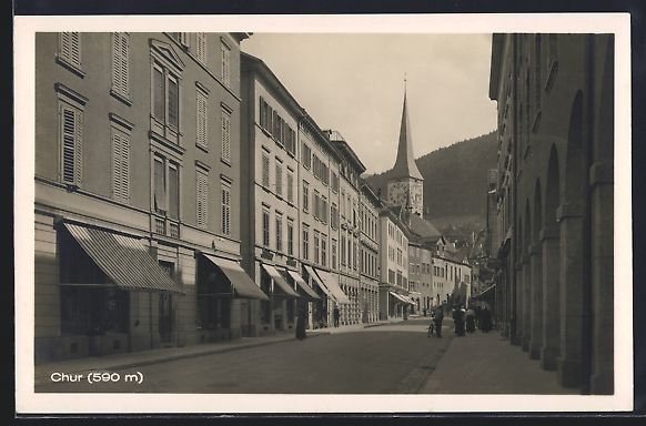 Cartoline postali: AK Chur, Strassenpartie im Ortskern – Usato da Berlin venduto da bartko-reher