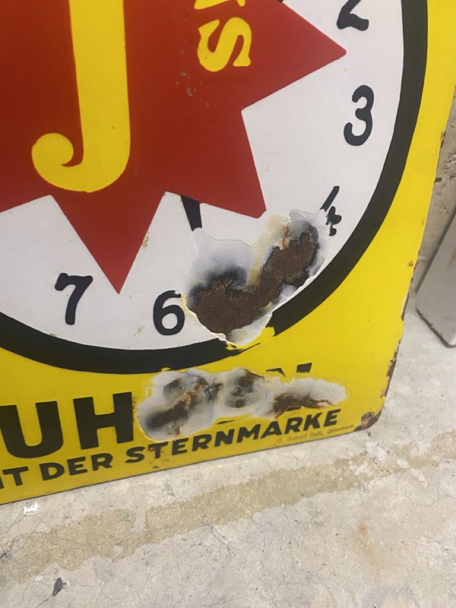 Junghans Insegne: Emailschild Junghans Uhren  – Usato da Tafers venduto da Piscu90 1
