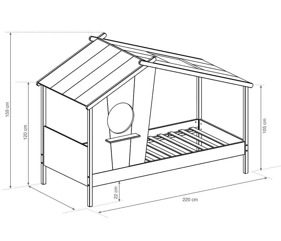 Letti: Kinderbett Hausbett 90x200cm mit Lattenrost – Usato da Zürich venduto da nam_cd9v 2