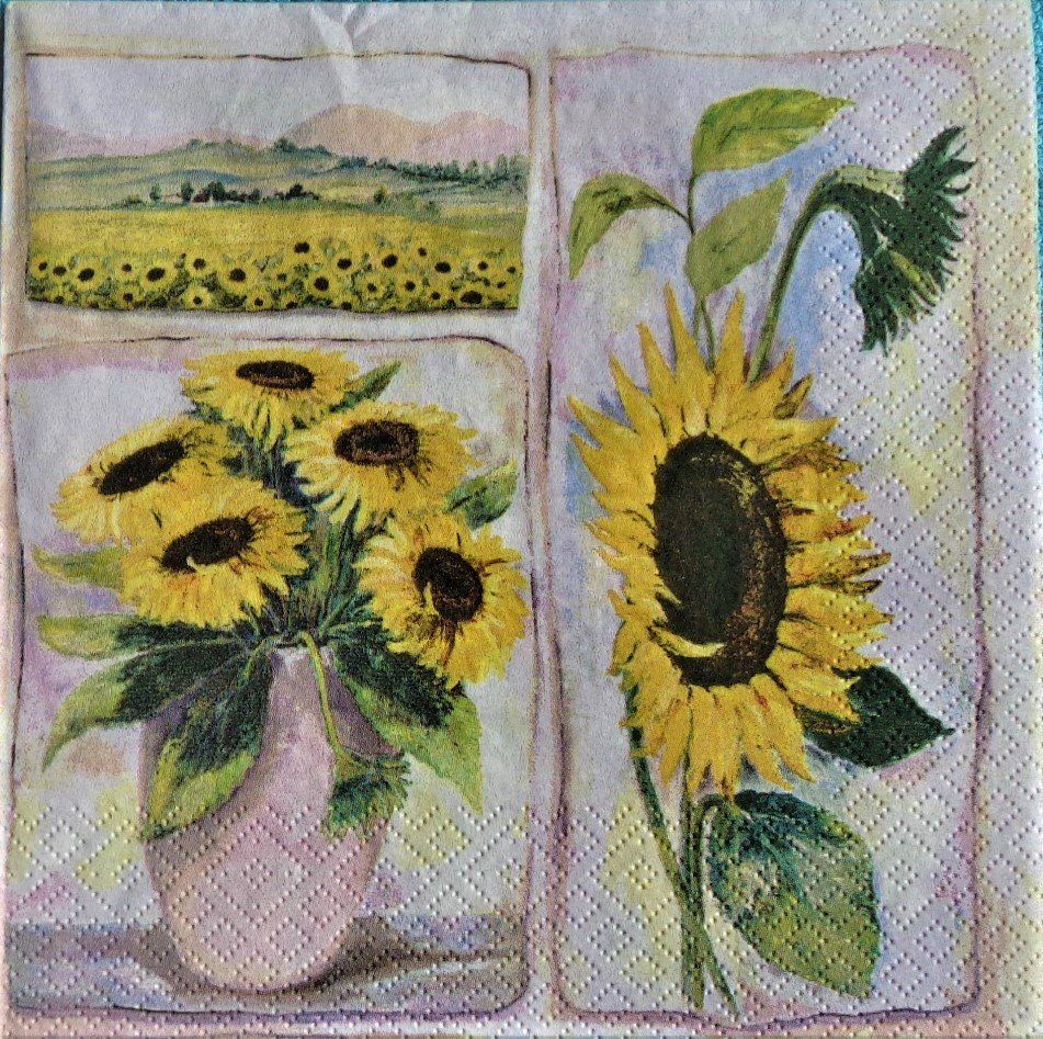 Tovaglioli: 2 Servietten  Sonnenblume Decoupage – Nuovo (secondo la descrizione) da Basel venduto da Happybaer