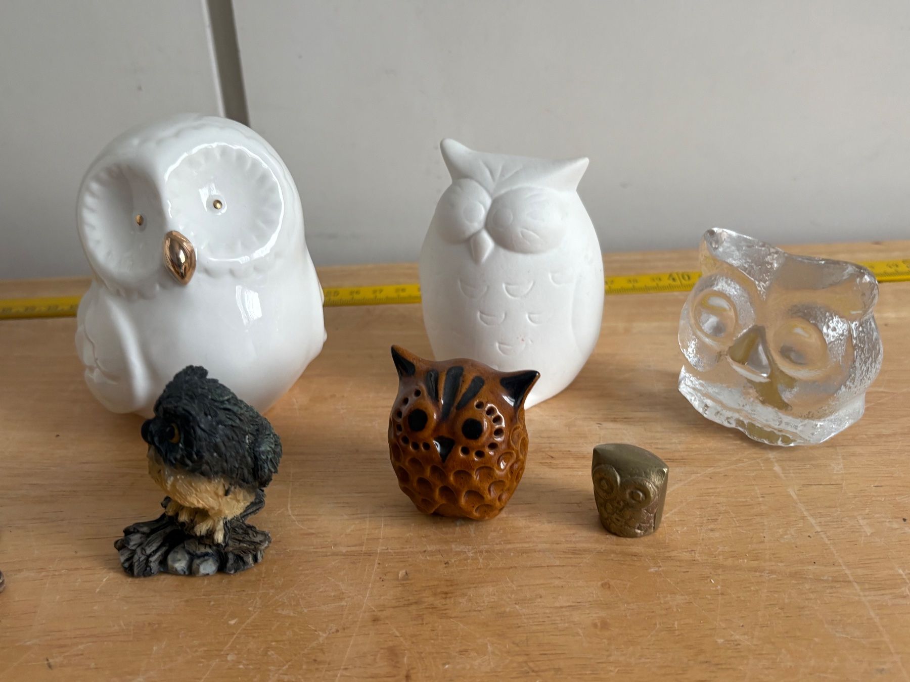 Statuette: Eulen Figuren Set diverse Materialien gebraucht – Usato da Frick venduto da Rukki 2