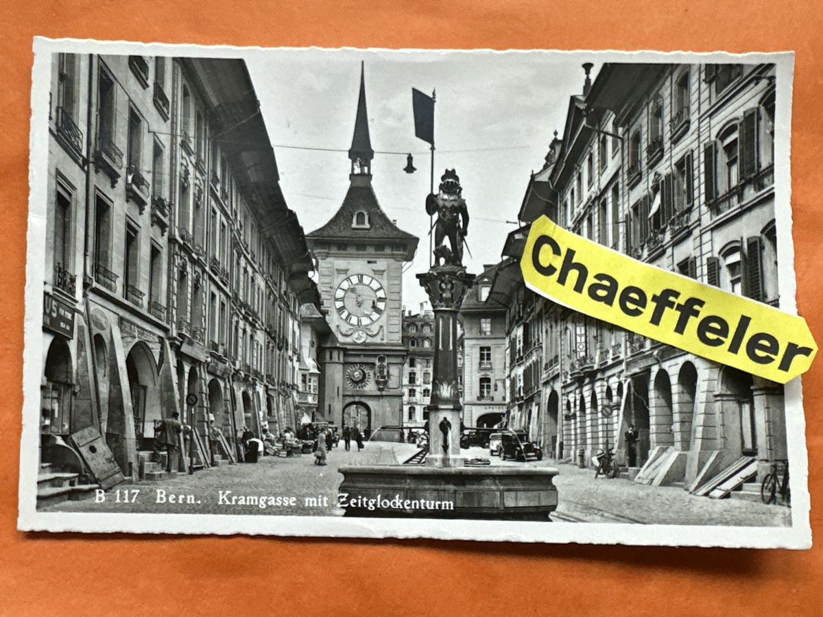 Ansichtskarten: Alte Ansichtskarte Bern, Kramgasse mit Zytgloggeturm. – Gebraucht aus Zürich von Chaeffeler