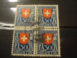 4erblock Pro Juventute 1924, gestempelt