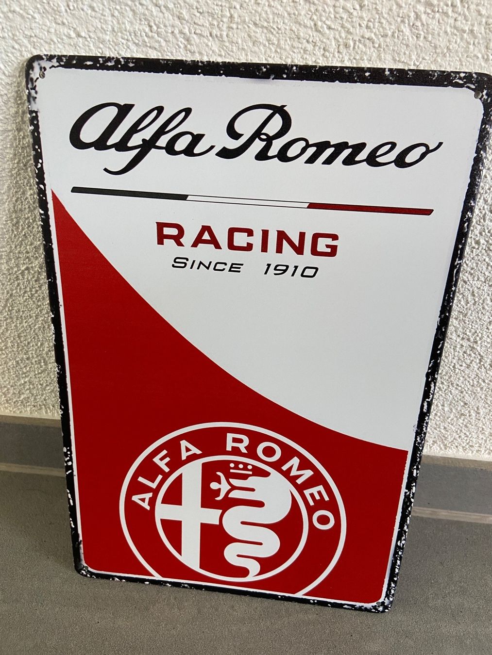 Insegne: ALFA ROMEO RACING  / ANGEBOT METALL SCHILD – Nuovo e nell'imballaggio originale da Seon venduto da Aaargauer01 1