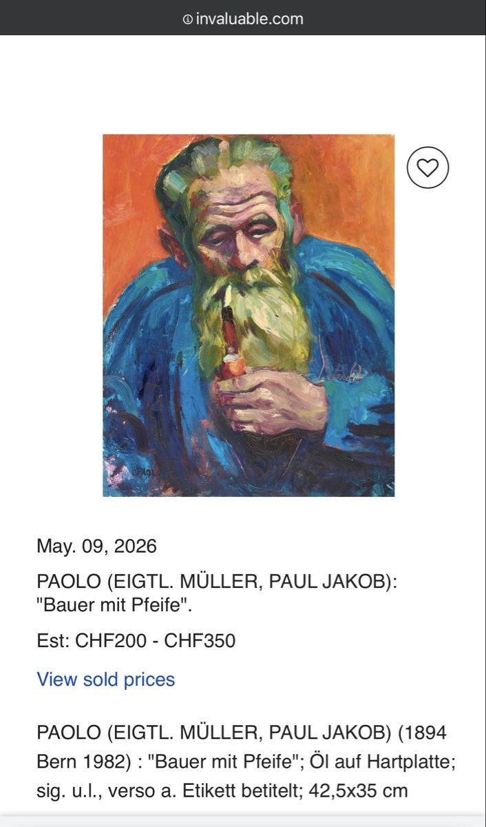 Gemälde: Bauer mit Pfeife - PAOLO - Gemälde  – Gebraucht aus Solothurn von NUVICO 5