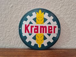 Emailschild Kramer Traktor Logo Emaille Schild Reklame Retro