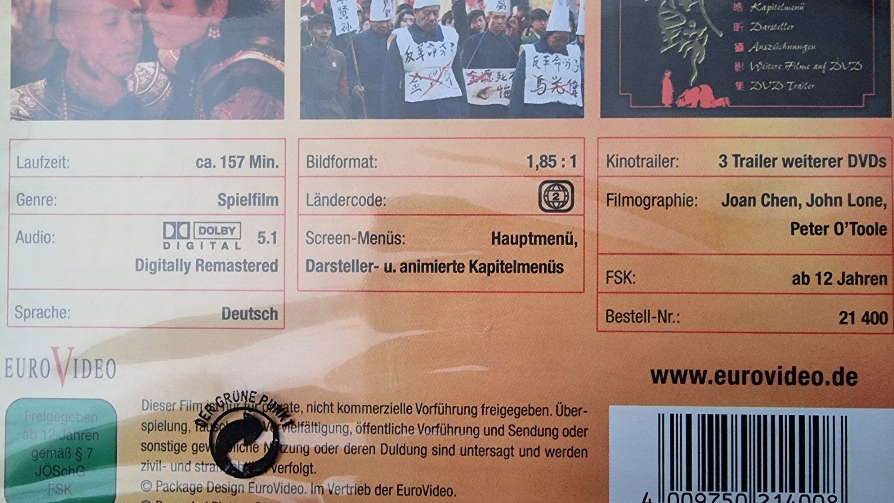 Alle DVDs: DVD Der letzte Kaiser / NEU – Gebraucht aus Oetwil am See von fineli2 1