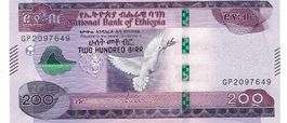 Ethiopia 200 Birr 2012-2020 P-56 UNZ