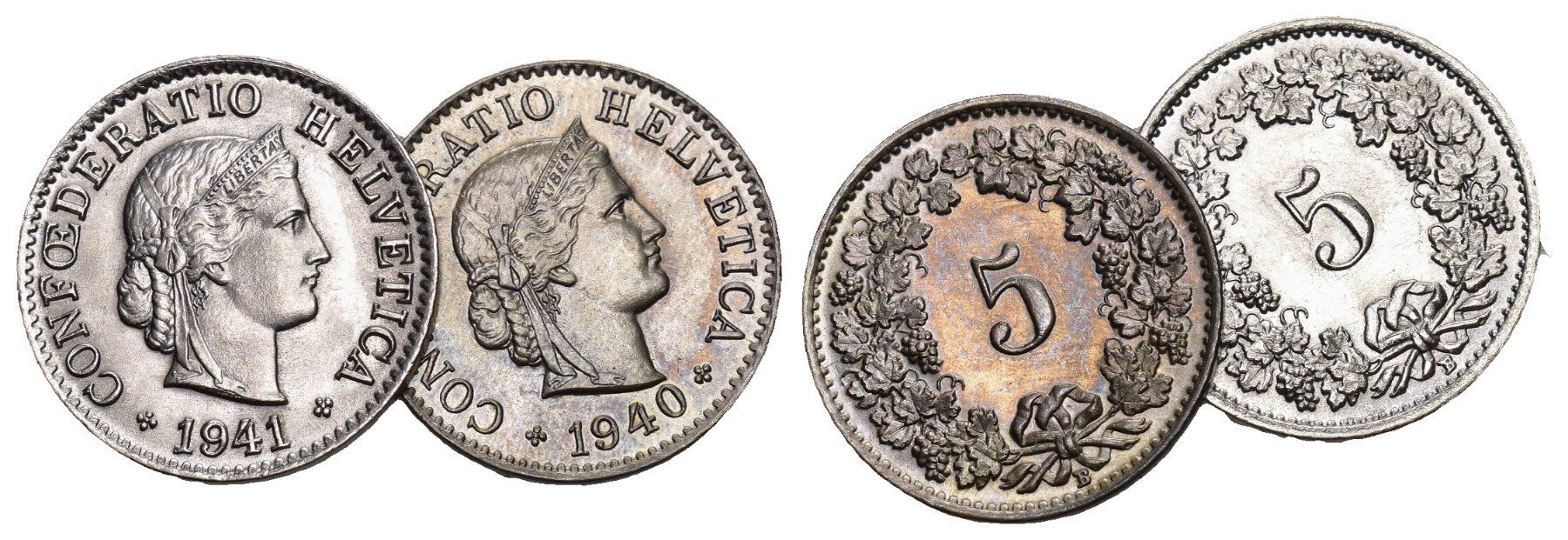 Alle Münzen: Schweiz 1940 – Gebraucht aus Bern von numismatictops