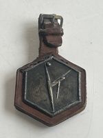 Anhänger Lederband antik Hexagon Metall mit Symbol(S24)