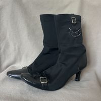 Vintage Stiefeletten schwarz Gr. 40 gebraucht Stiletto