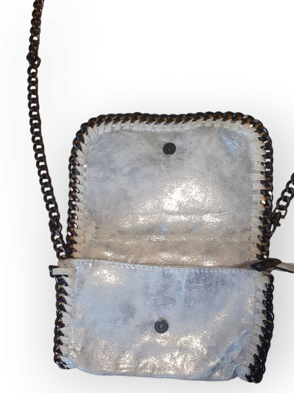 Borse da donna: Handtasche Metallic-Weiß mit Kette – Usato da Langenthal venduto da SecondChanceShop 1