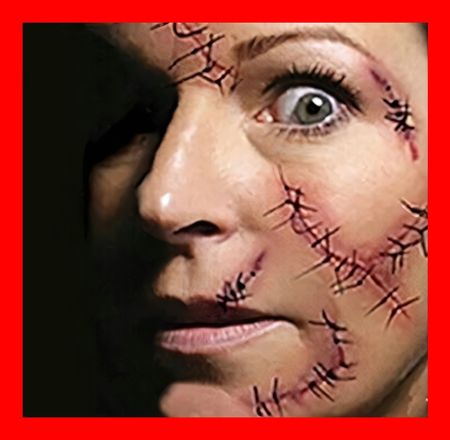 Zombie Tattoo Schnittverletzung Kratzer Halloween Narbe