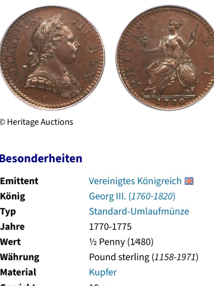 Tutti le monete: Münze George VI 1 Penny – Usato da Neuenhof venduto da Mastermind-73 2