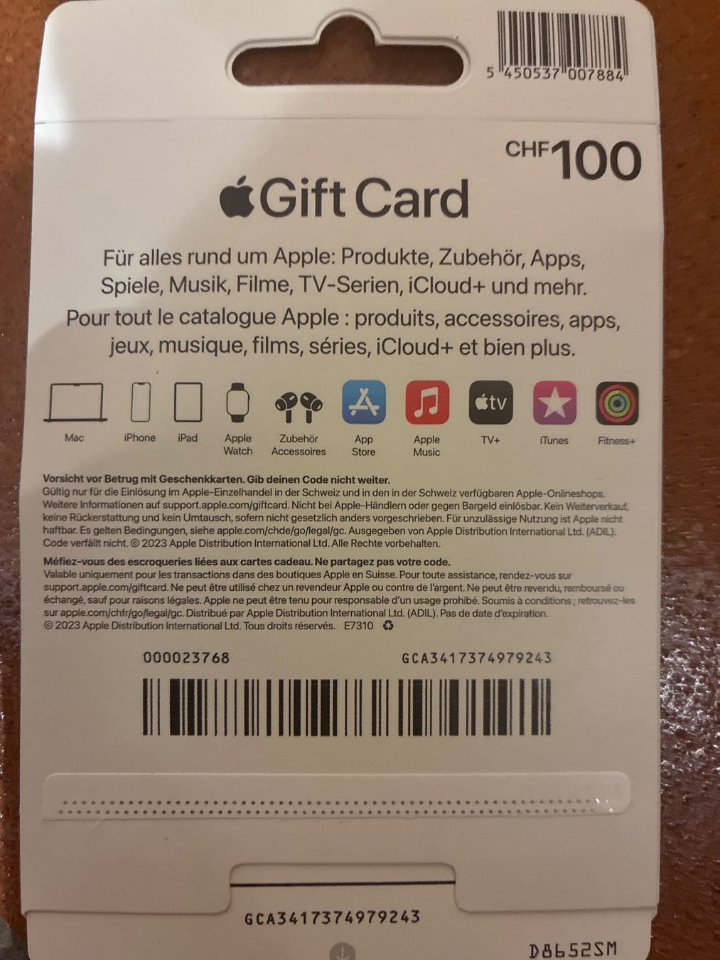 Gutscheine: Apple Gift Card  100 CHF – Neu und originalverpackt aus Villa Luganese von ste_gmg7 1