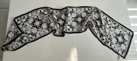 Calvin Klein Scarf Geometric Pattern Black White Good Condit
