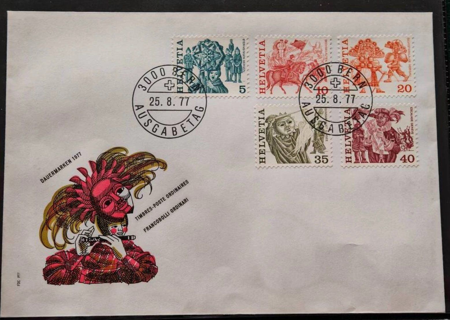 Tutti i francobolli: Ersttagsbrief, Dauermarken 1977, Bern – Usato da Zuerich venduto da Antiquarium