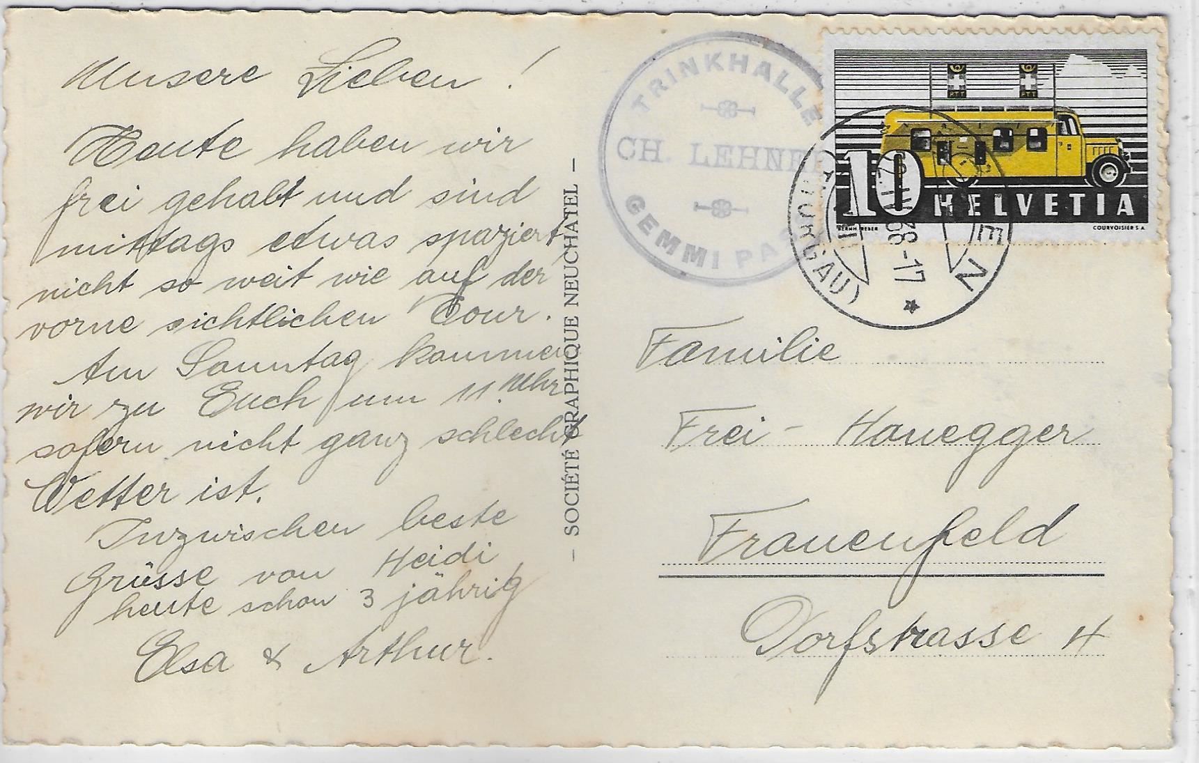 Cartoline postali: Loueche-lesBains et la Gemmi – Usato da Ettingen venduto da Kartenplanet 1