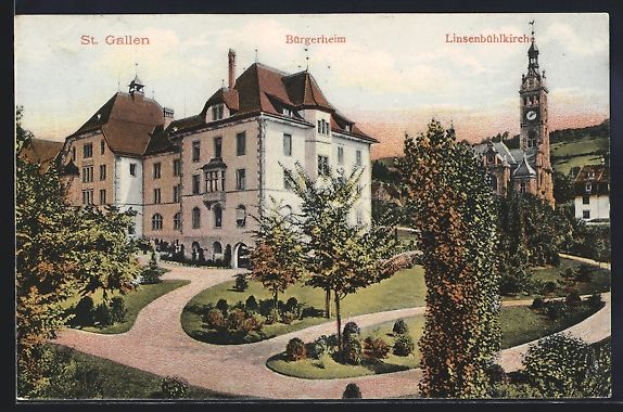 Cartes postales: St. Gallen, Bürgerheim, Linsenbühlkirc – D'occasion à Berlin par bartko-reher