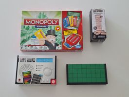 Spiel Set – Monopoly Banking, ABC SRF 3, Reversi & Holzturm