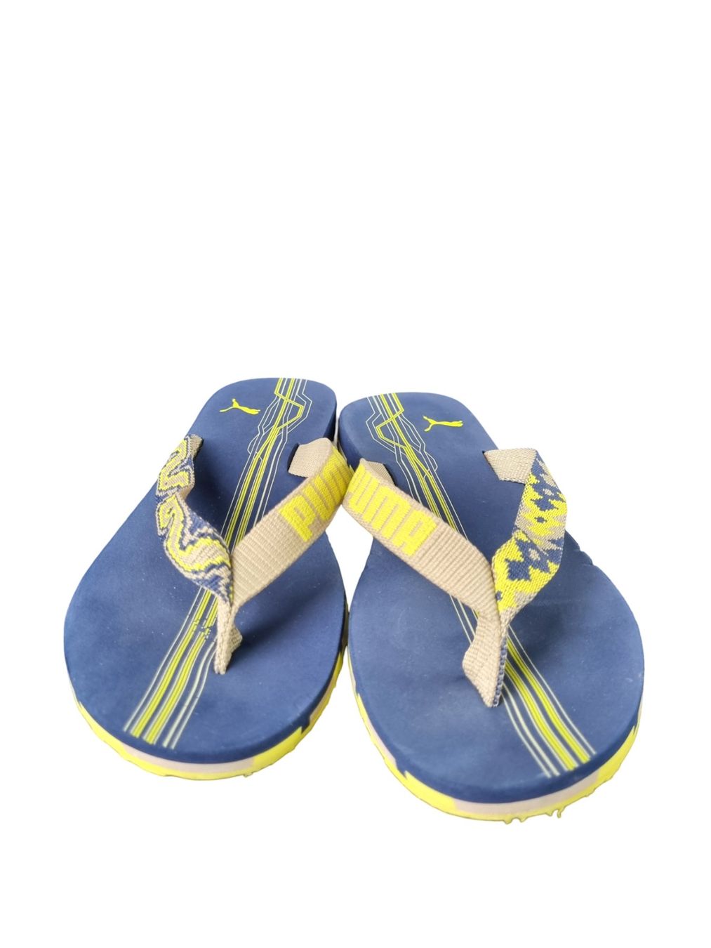 Puma Herrenschuhe: PUMA Flip-Flops marineblau/gelb – Gebraucht aus Wangen b. Olten von Restwert_Wangen 4