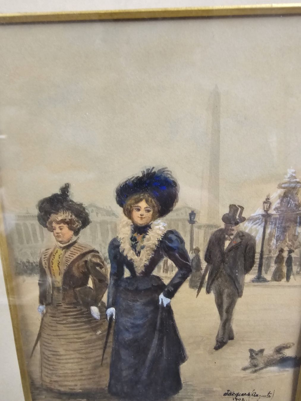 Gemälde: Aquarell Jacques Auguste Paris 1902, gerahmt. – Gebraucht aus Mümliswil von Mizzi77 2