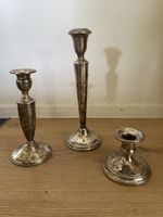 3 Kerzenständer versilbert antik