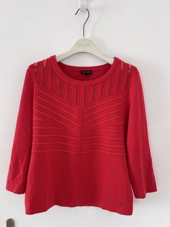 Rotes Escada Oberteil Gr. L mit feinen Details! Top! Elegant