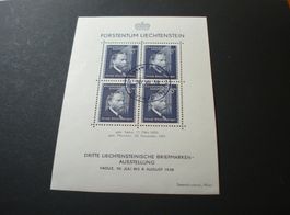Liechtenstein Block Rheinberger 1938, Ersttag-o