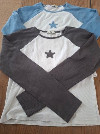2er Set C&A Longsleeves Gr. 176 mit Stern Applikation