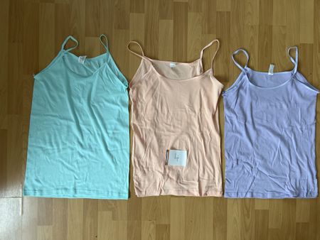 3 Spaghettiträger Tops Gr. XL 100% Baumwolle