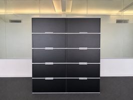 Modularer Aktenschrank / Büroschrank mit 5 Fächern – Schwarz