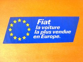 Autocollant sticker FIAT la voiture la plus vendue en Europe