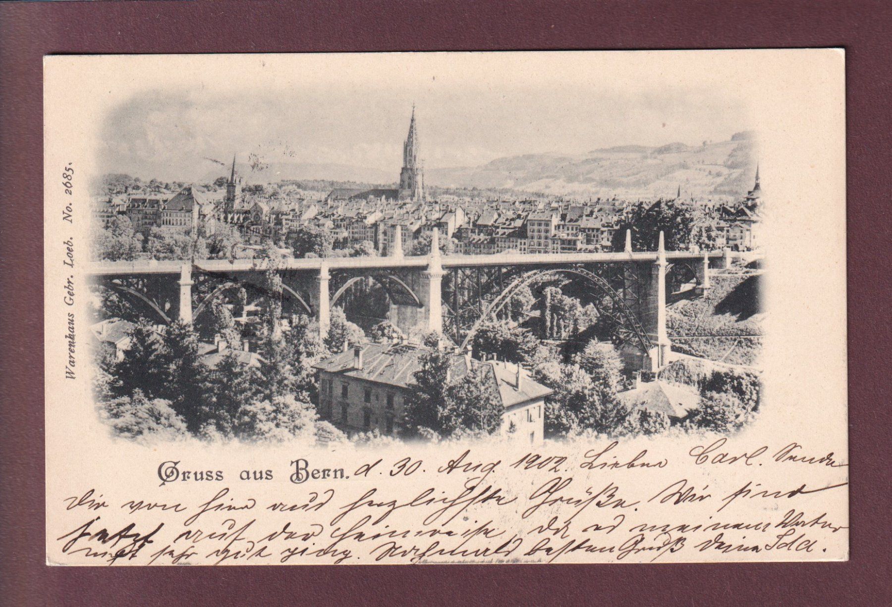 Cartoline postali: Gruss aus BERN - 1902 – Usato da Pully venduto da nicecards